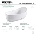 thumbnail image 6 of Kingston Brass VTRS723432SA 70" Acrylic Oval Single Slipper Freestanding Tub with Drain, Glossy White, 6 of 9