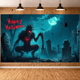 thumbnail image 6 of Creepy Cartoon Design Halloween Banner Spooky Graveyard Scene Decorative Elements for Halloween Party Scary Event Haunted House, 6 of 9
