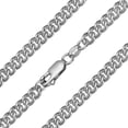 thumbnail image 2 of Ariana Lucci 14K White Gold Filled Italian Curb Chain Necklace, 5mm Width Size, Non Tarnish Cuban Link Chain for Men and Women, Genuine 1/20 14K Gold Filled Made in Italy, 18", 2 of 4