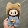 thumbnail image 6 of 17cm Doll Outfit Set for Lububu  Fashion Trendy Clothes for Vinyl Doll Change Small Dog Winter Coat, Warm Plaid Hoodie for Chihuahuas and Puppies, 6 of 9