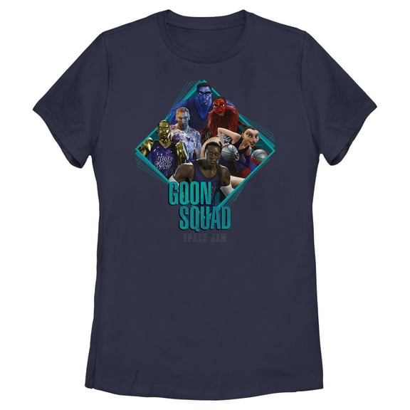 Women's Space Jam: A New Legacy Goon Squad Box  Graphic Tee Navy Blue Small