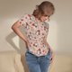 thumbnail image 3 of Balery Christmas Gnomes Santa Claus Body de cuello redondo de manga corta para mujer Tops de manga corta Tops básicos-Medium, 3 of 7