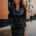 thumbnail image 2 of VIWORLD Sophisticated Women's Long Sleeve Shirt - Flattering V-Neck Design with Ruched Chest Detail for All-Day Comfort, 2 of 3