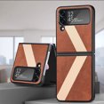 thumbnail image 5 of Dteck For Samsung Galaxy Z Flip4,Folding Shockproof Slim PC Protector Support Wireless Charging Case Cover,Brown, 5 of 6