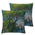 thumbnail image 2 of COMIO   Pillow Covers Set of 2 Sunrise The Impression Pillow Cases Square Decorative Cushion Covers for Sofa Couch White, 2 of 6