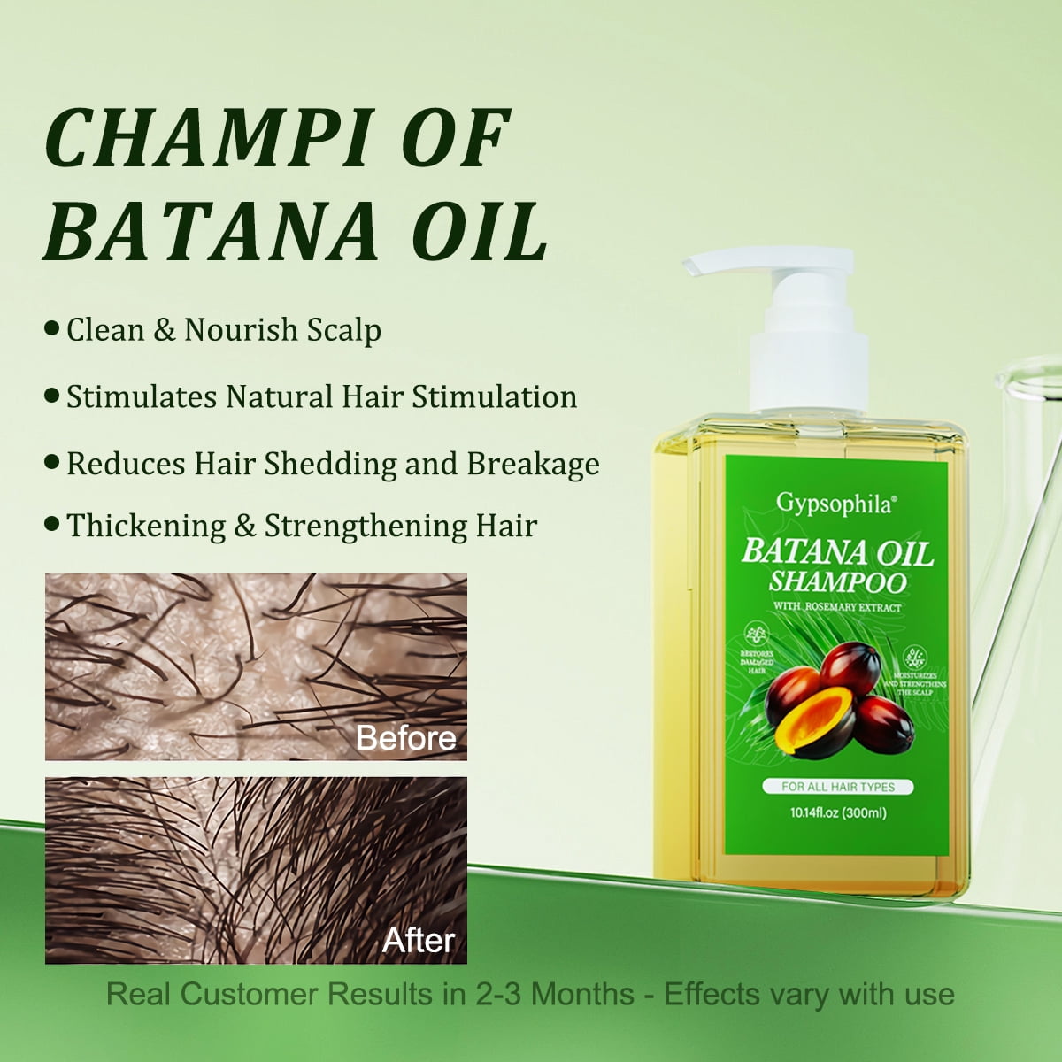 Gypsophila Batana Oil Shampoo 2 PACK , Rosemary Shampoo for Women,Nourishing & Rejuvenating for Softness & Volume, Suitable for Unisex (20.28.14 fl oz, 600ml)