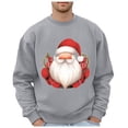 thumbnail image 2 of JIANJIA Mens T-Shirts Christmas Santa Print Round Neck Long Sleeve Casual Fashion Pullover Autumn Winter Tops Daily-Wear, 2 of 4