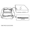 thumbnail image 4 of Sunset Trading Housse en Coton Horizon pour Pouf Rectangulaire Blanc Chaud, 4 of 6