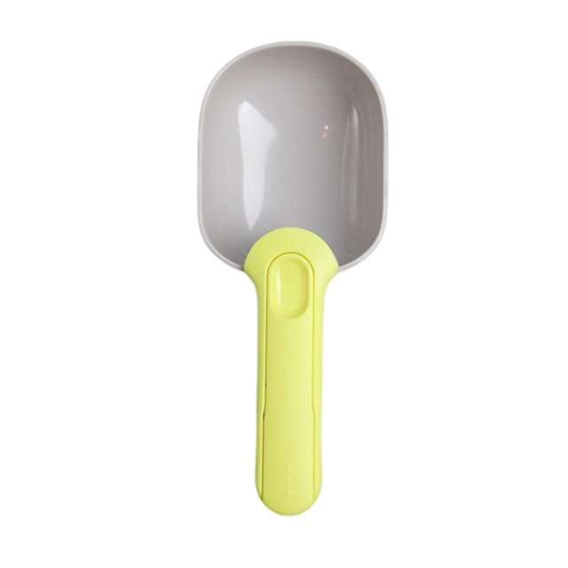 Greeniant Cuchara de comida para mascotas, cuchara de mano para tienda, cuchara dispensadora reutilizable, Clip de sellado, herramienta de sujeción Suministros para gatos gris y verde Greeniant PT004450-02