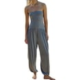 thumbnail image 2 of Summer Womens Off Shoulder Loose Casual Onesie Jumpsuits Backless Long Pants Baggy Rompers with Pockets, 2 of 6