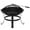 Black 2, variant on SYNGAR 22 Inch Grill Fire Pit, Outdoor Wood Burning Bonfire BBQ Grill Fire Bowl, Lightweight Metal Fire Pit Bowl w/ Log Grate, Spark Cover & Poker, for BBQ, Camping, Picnic, Beach, Garden, Black, D734