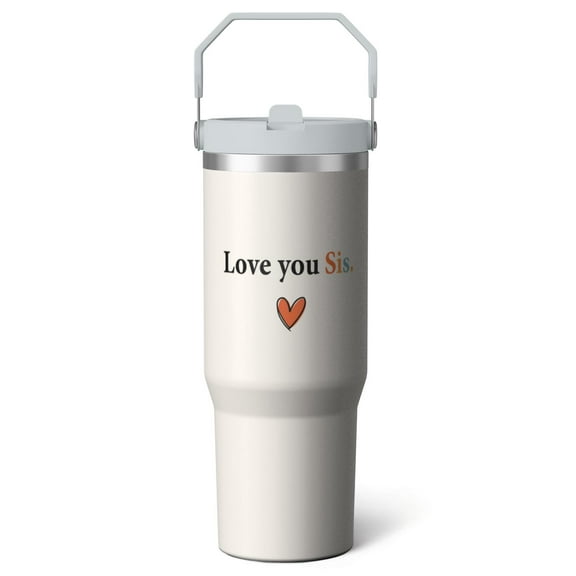 1pc football 30oz Tumbler with Straw & Handle - Insulated Stainless Steel Cup | Holiday Gift for Man Women (Christmas, Valentine's, Birthday)