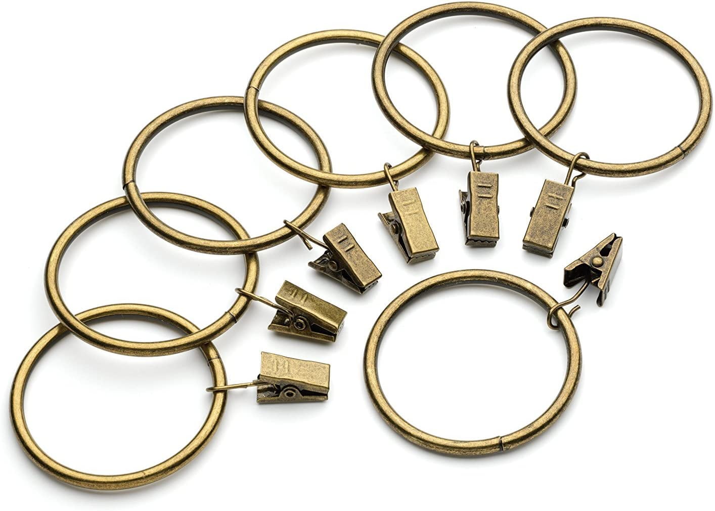 Iron Metal Curtain Clip Rings 2 Inch Interior Diameter (20, Bronze