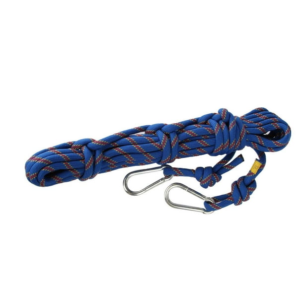 10M 10mm Climbing Rope Rappelling Rope Auxiliary Rope With Carabiners