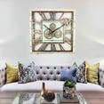 thumbnail image 5 of THE GEARS CLOCK Wall Clock with Real Moving Gears AM-LI_ 24 in Square White-Farmhouse, 5 of 10