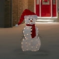 thumbnail image 2 of Northlight 42" Lighted 2D Chenille Snowman in Santa Hat Outdoor Christmas Decoration, 2 of 6