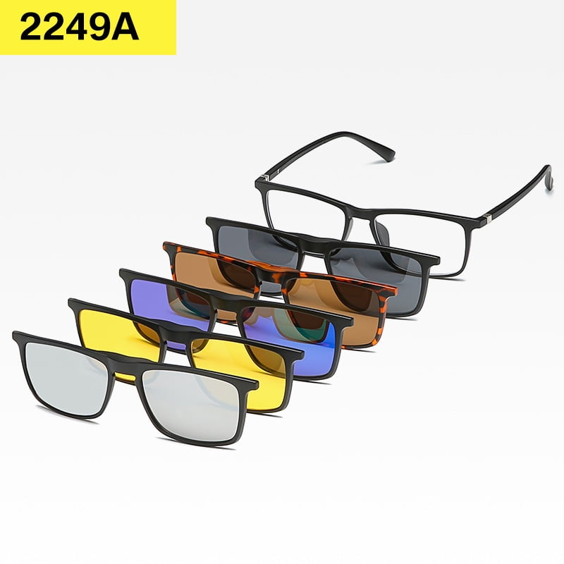 28 Style 5 Pack Sunglasses Clipon Lens + Eyeglass Frames