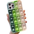 thumbnail image 1 of Push Pop Phone Case Bubble Sensory Toy Rainbow Soft Case para Iphone 12 Case Stress Reliever Fidget Toy Cover para Apple Iphone 12 Pro, 6.1 Pulgadas - Verde, 1 of 5