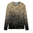 thumbnail image 4 of Women Causal T-shirt Sparkle Sequin Printed 3/4 Sleeve Crewneck Pullover Dressy Glitter Loose Tunic Tee, 4 of 4