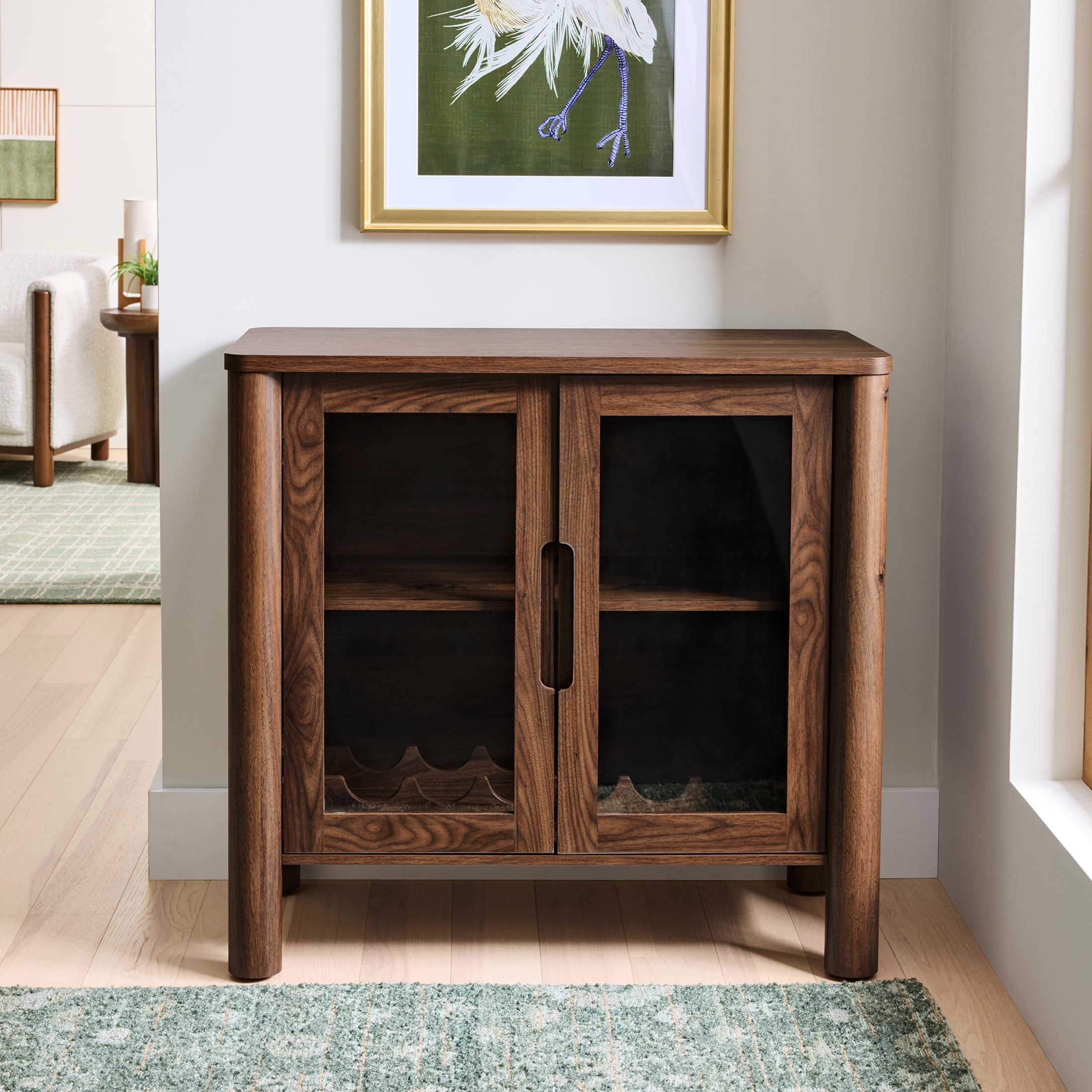 Better Homes & Gardens Adlin Bar Cabinet with Storage, Walnut