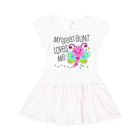 

Inktastic My Great Aunt Loves Me- cute dragonfly Gift Toddler Girl Dress