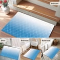 thumbnail image 5 of 2x3 Ft Entryway Area Rug, Blue Ombre Kitchen Rug Runner Washable Floor Mat, Modern Geometric Abstract Rhombus Striped Non Slip Indoor Door Mat Throw Carpet for Bathroom Living Room Bedroom, 5 of 8