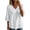 132#White, variant on Gauze Shirts for Women - V Neck 3/4 Sleeve Cotton Linen Frayed Fringe Tops Summer Lightweight Loose Fit Blouses