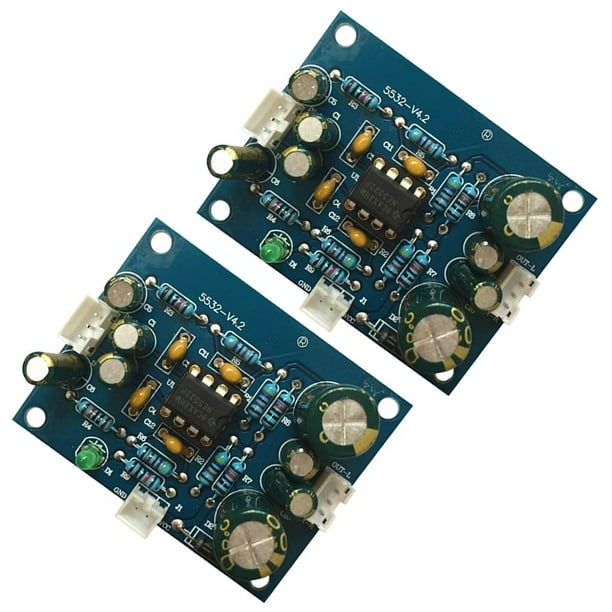 Tablero de preamplificador digital 2 piezas 5532 preamplificador estéreo preamplificador licencia de tono amplificador de sonido digital Magideal Tablero de preamplificador digital