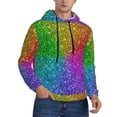 thumbnail image 2 of Honeii Colorful Glitter Pattern Mens Hoodies Men's Loose Sleeve Sweatshirt,Pullover Hooded Sweatshirt for Men,Essentials Hoodie-4X-Large, 2 of 7