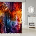 thumbnail image 2 of Manfei Gradient Nebula Shower Curtain 72Wx84L,Celestial Space Bathroom Shower Curtain,Orange Teal Purple, 2 of 5