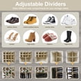 thumbnail image 2 of Shoe Organizer for Closet Fits 16 Pairs, Adjustable Dividers Shoe Storage Bins Boxes, Foldable Shoe Holder Cube Containers with Clear Cover for Large Shoes, High Heels,Sneaker,Slippers,Boots(Beige)., 2 of 8
