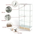thumbnail image 6 of GZXS 65.8"H Freestanding Display Cabinet with 2 Glass Doors and 2 Drawers, 4-Shelf Curio Cabinet with 2 LED Lights and Remote Control (White+Natural), 6 of 9