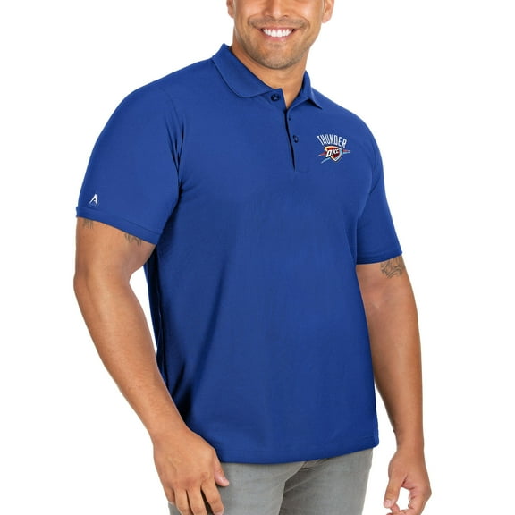 Men's Antigua Blue Oklahoma City Thunder Big & Tall Legacy Pique Polo