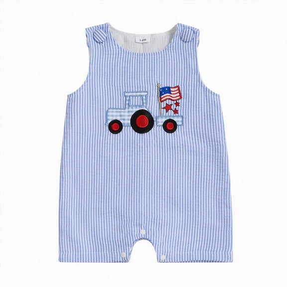 Splozh Preemie Clothes Boys 3 6 12 18 24 Months Unisex Summer Holiday Wear, My First Fourth of July Baby Boy Outfit,Blue,2-3 Years