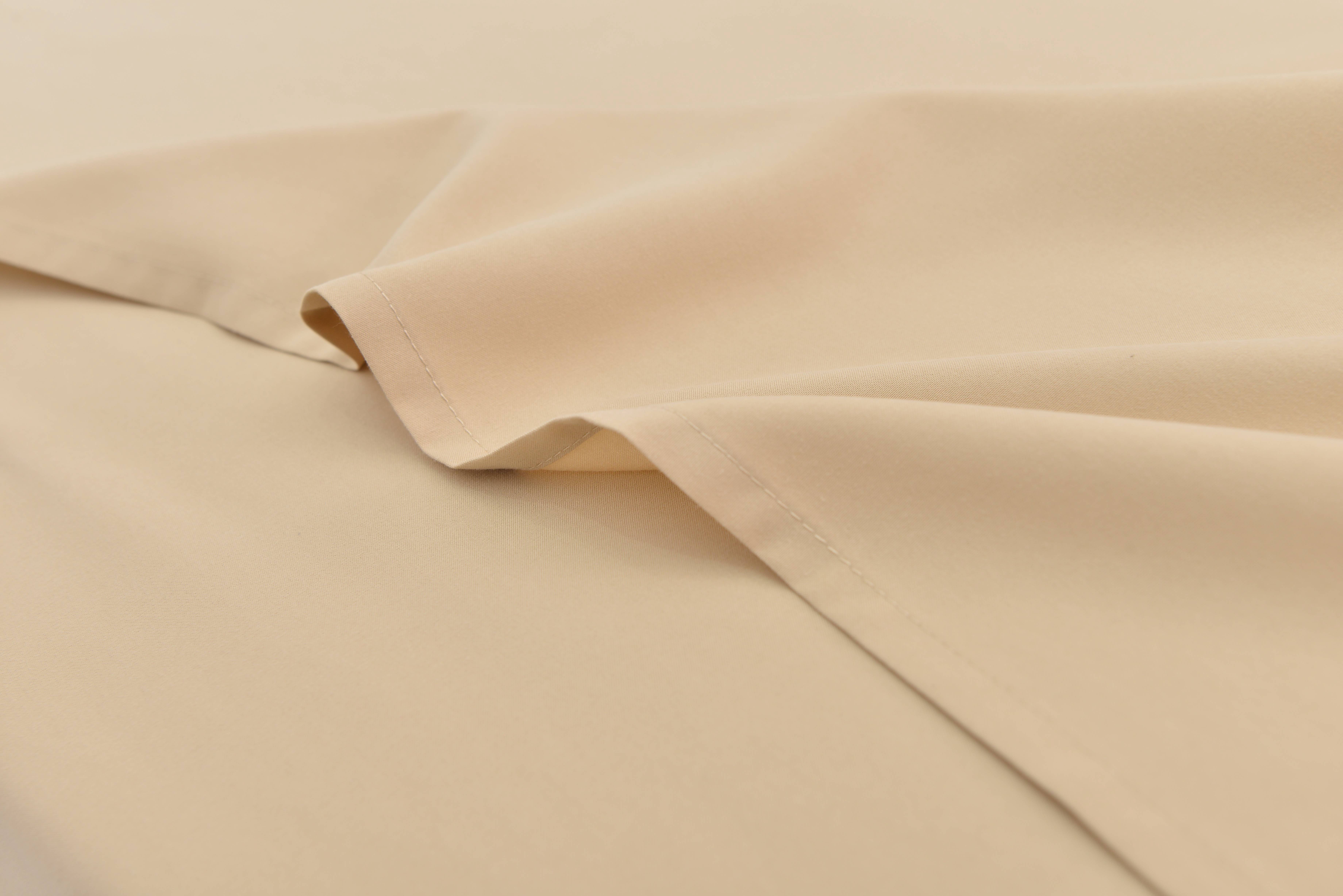 Split King Size Bamboo Derived Rayon Bed Sheet Set - Softer than Cotton Sheets Split King Size - Wrinkle Free - 16" Deep Pockets - 5 Piece - 2 Fitted Sheet, 1 Flat, 2 Pillowcases Split King Beige