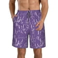 thumbnail image 2 of Uemuo Lavender Flowers Pattern Men's Swim Trunks Hawaiian Beach Bathing Suit Swimsuits Beach Quick-Dry Shorts with Pockets-Large, 2 of 9