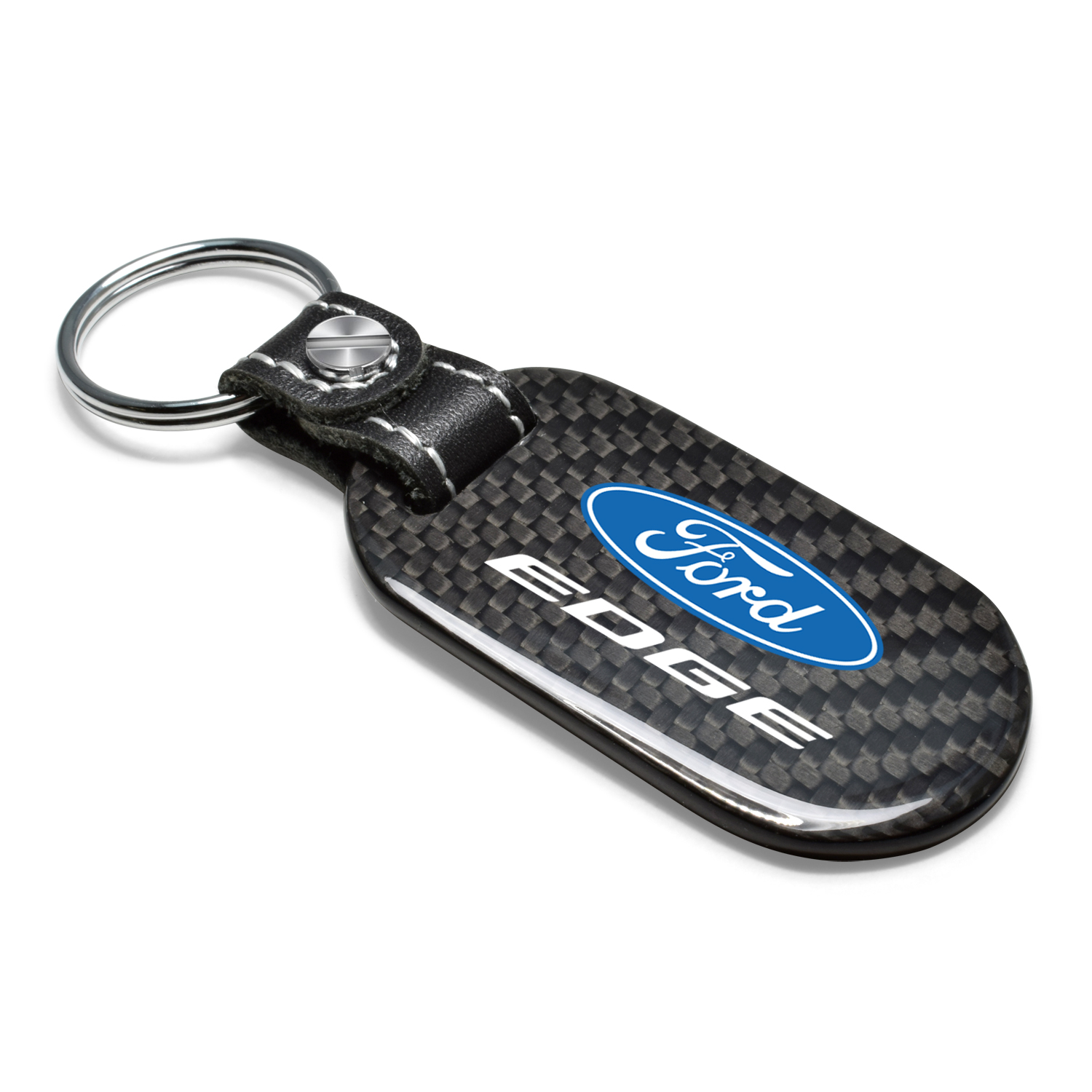 Ford Edge 100% Real Black Carbon Fiber Tag Style Key Chain