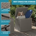 thumbnail image 3 of Uforic 32 Gallon Outdoor Waterproof Resin Deck Box with Side Handles for Patio Garden Poolside, Light Brown, 3 of 8