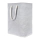 thumbnail image 1 of Cesta de lavandería plegable, de rayas grises, revestida de PE, portátil, con asa, solución de almacenamiento liviana, impermeable, de 75 l, 1 of 6