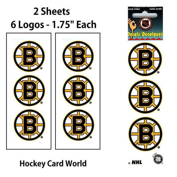 Autocollants de Logo Boston Bruins 1,75" (Lot de 2 Feuilles)