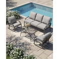 thumbnail image 1 of YODOLLA 4-Piece Patio Furniture Set with Rocking Chairs, Metal Conversation Set with Coffee Table, Light Gray, 1 of 6
