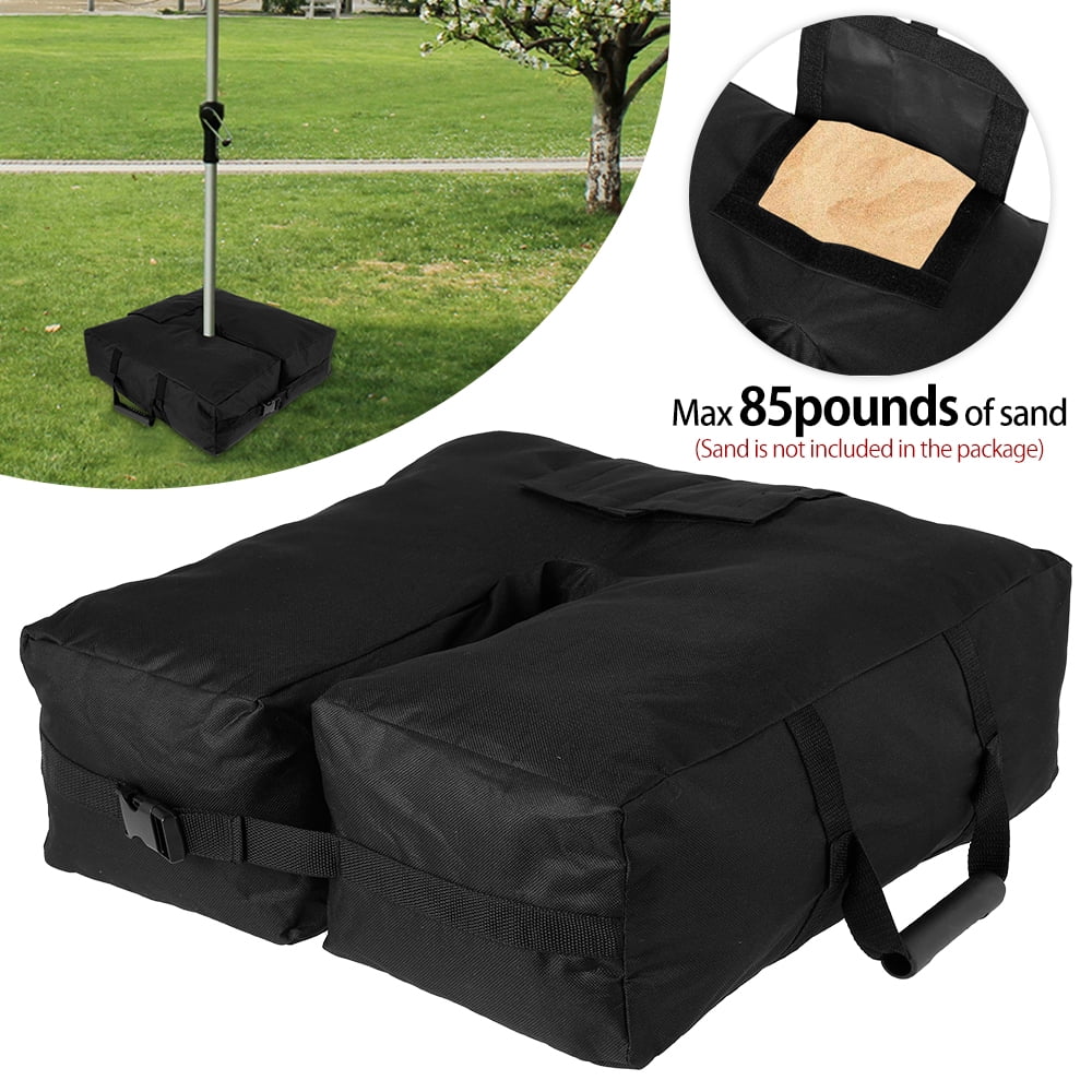 Outdoor Round Umbrella Base Weight Bag Folding Sandbag Sturdy Windproof Sand Bags for Umbrellas Awning Stand Bag Black