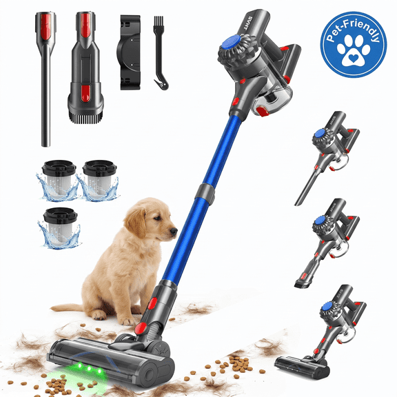 Cordless Vacuum Cleaner, 450W 40KPa Stick Vacuum, 3-in-1 Rechargeable Lightweight Vacuum Cleaner for Pet Hair, Hardwood Floor, Carpet, Home & Car