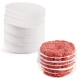 thumbnail image 1 of Revestimiento para moldes de pasteles para separar hamburguesas, papel de pergamino redondo precortado antiadherente de 13 cm, hojas sin blanquear para preparar hamburguesas saludables, 1 of 6