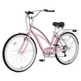 thumbnail image 4 of MOONCOOL 24/26 Inch 7 Speed Beach Cruiser Bike for Adults, Retro Step-Through Comfort Bicycle with Soft Foam Saddle, V-Brakes, Rear Rack & Fenders – Classic Cruiser for Women and Men, 4 of 11