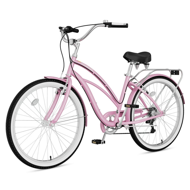 MOONCOOL 24/26 Inch 7 Speed Beach Cruiser Bike for Adults