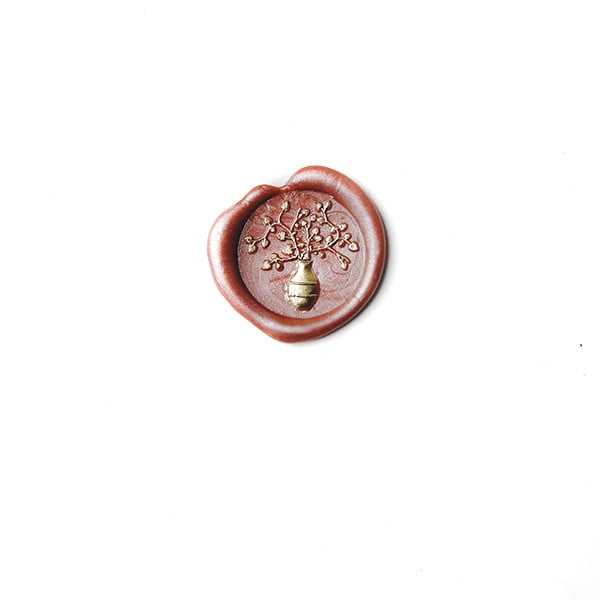 Homeex Vintage Fire Lacquer Stamp 3D Embossed Brass Stamp Head Vase