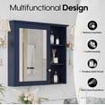 thumbnail image 6 of ANGELES HOME 34"x 30" Wood Medicine Cabinet with Mirror Door, Wall Mounted Soft-Close Mirror Cabinet Organizer with 4 Shelves, Navy Blue, 6 of 9