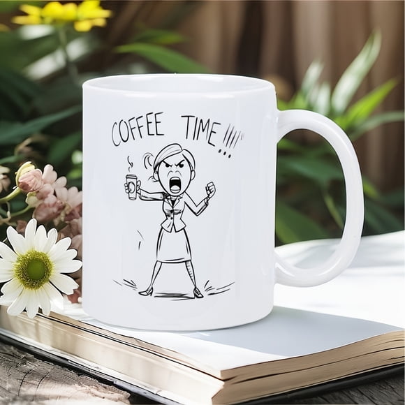 Wake Up to Your Coffee Time Bold and Stylish Mug Design for Every Morning Ceramic- Printed Novelty Mug Dishwasher Safe Useor as a Gift for Others