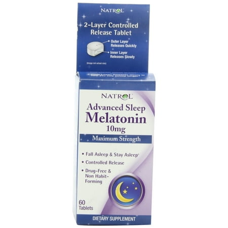 Natrol Advanced Sleep Melatonin 10mg Time Release Tablets, 60
